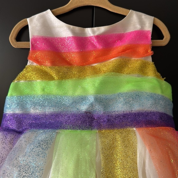 Halloween | Rainbow Tulle Dress | hand sewn rainbow | little girls size 5 - Picture 6 of 8